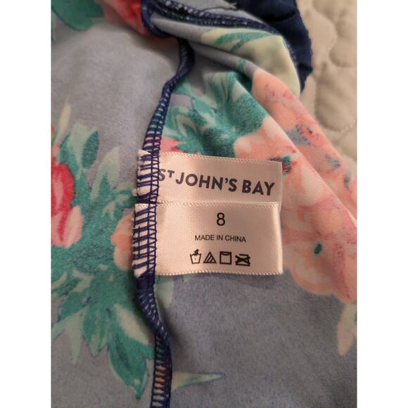 ST JOHN'S BAY Women's Tropical Print Tankini Top Underwire Bra Size 8 - Picture 4 of 5